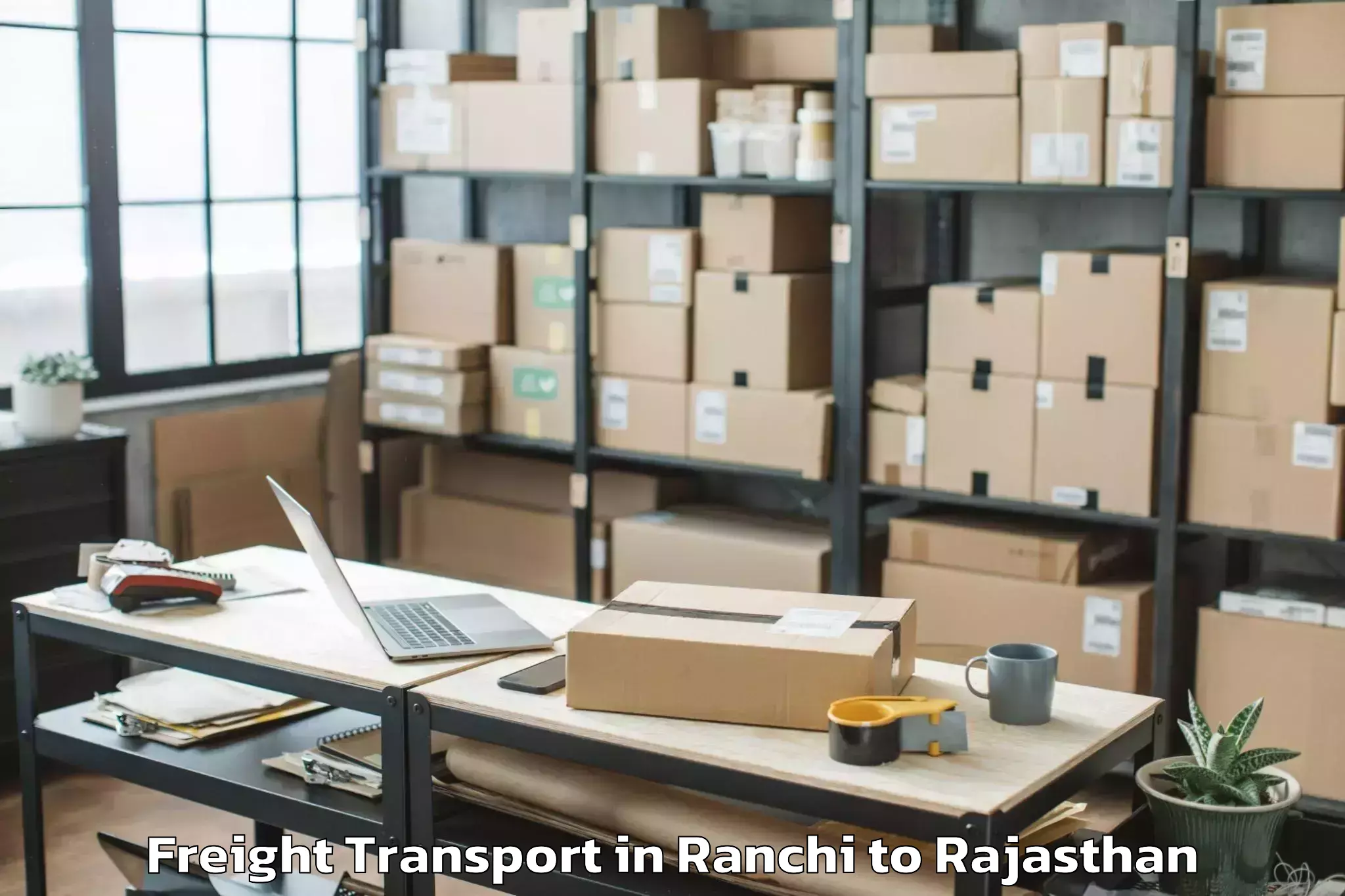 Efficient Ranchi to Udaipur Freight Transport